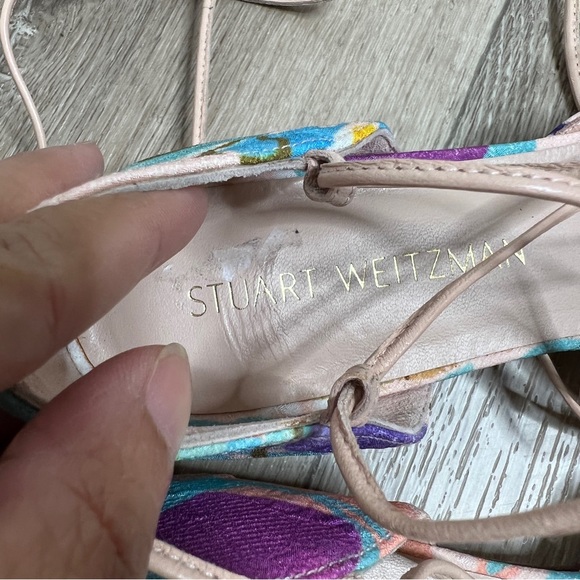 Stuart Weitzman Gilligan Flat Watercolor Print 7 1/2N - Picture 14 of 15